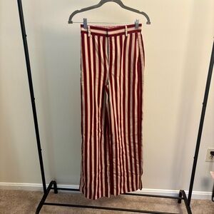 Zara Red and Cream Striped Trousers